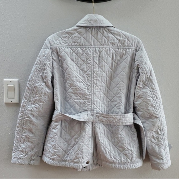 Burberry Brit Powder Blue Quilted Utility Jacket Barn Coat - Picture 8 of 14